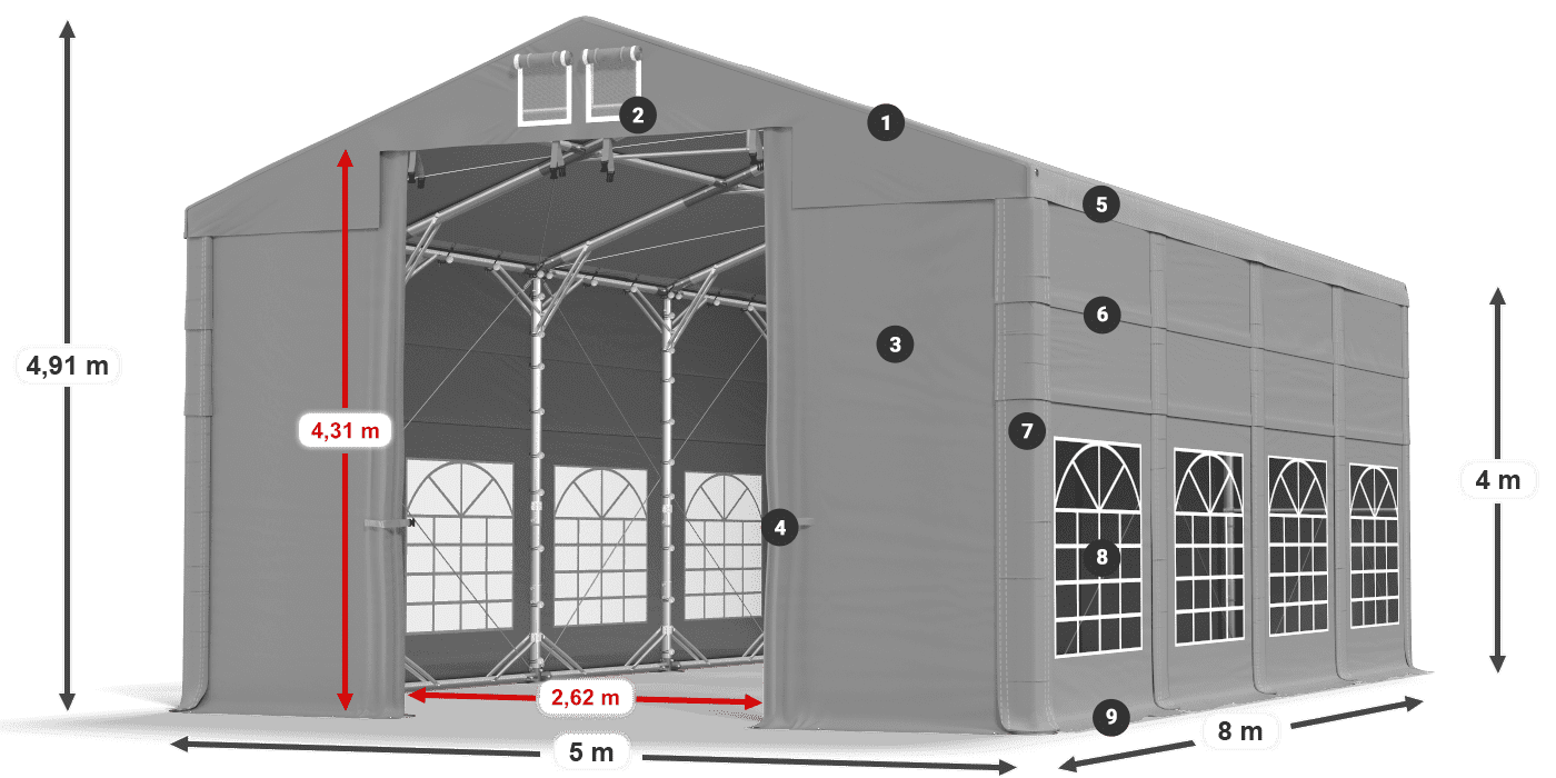 Dach: HFR 750 PVC Ściany: SD 500 PVC