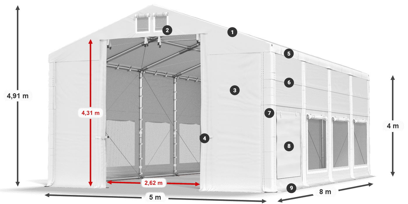 Dach: HFR 750 PVC Ściany: SD 500 PVC