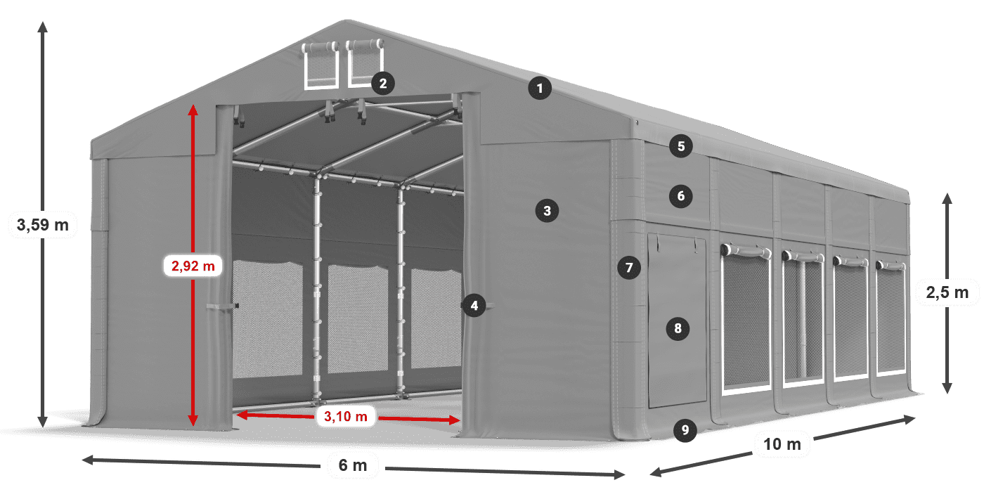 Dach: HFR 750 PVC Ściany: SD 500 PVC