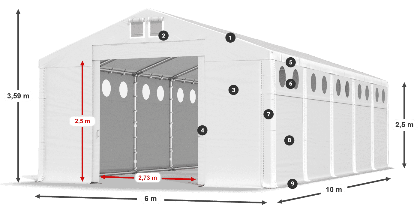 Dach: SD 560 PVC Ściany: HFR 750 PVC