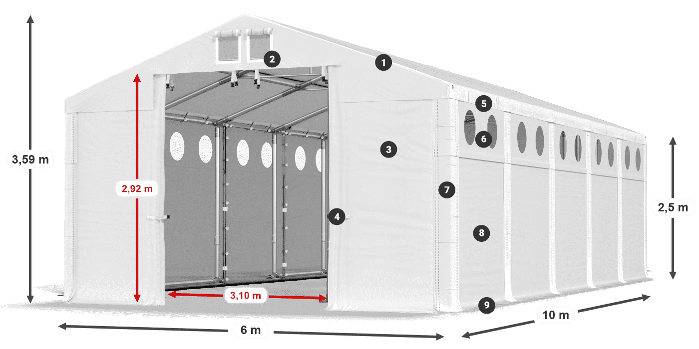 Dach: SD 560 PVC Ściany: HFR 750 PVC