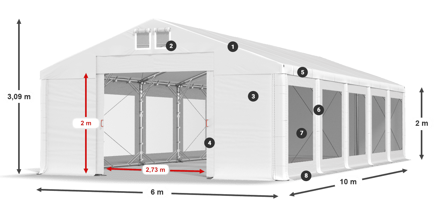 Dach: FR 620 PVC Ściany: MS 580 PVC