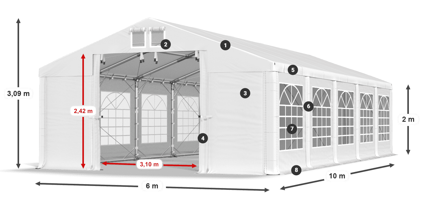 Dach: HFR 750 PVC Ściany: FR 620 PVC