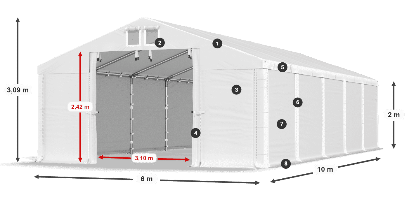 Dach: HFR 750 PVC Ściany: FR 620 PVC