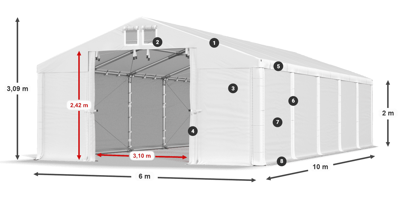 Dach: HFR 750 PVC Ściany: FR 620 PVC