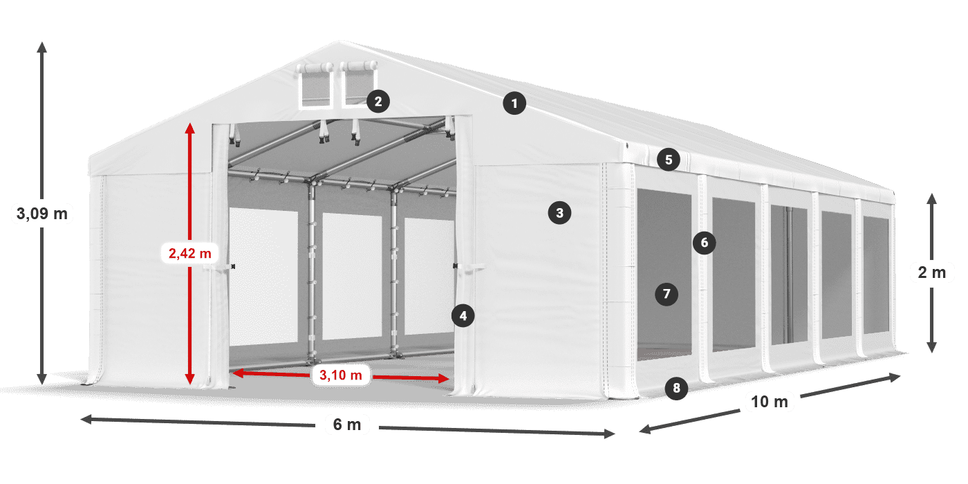 Dach: HFR 750 PVC Ściany: MS 580 PVC