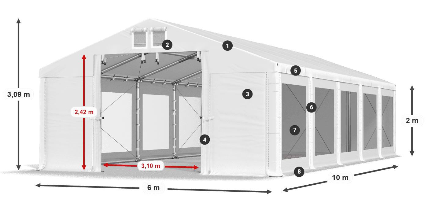 Dach: HFR 750 PVC Ściany: MS 580 PVC