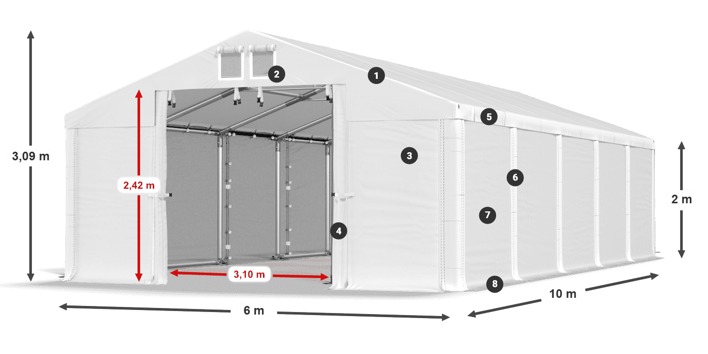 Dach: HFR 750 PVC Ściany: SD 500 PVC