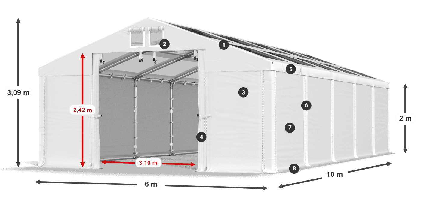 Dach: MS 580 PVC Ściany: HFR 750 PVC