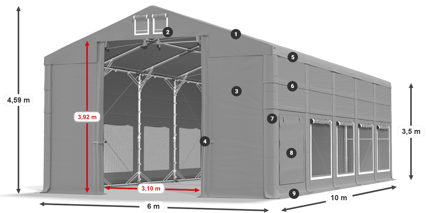 Dach: HFR 750 PVC Ściany: SD 500 PVC