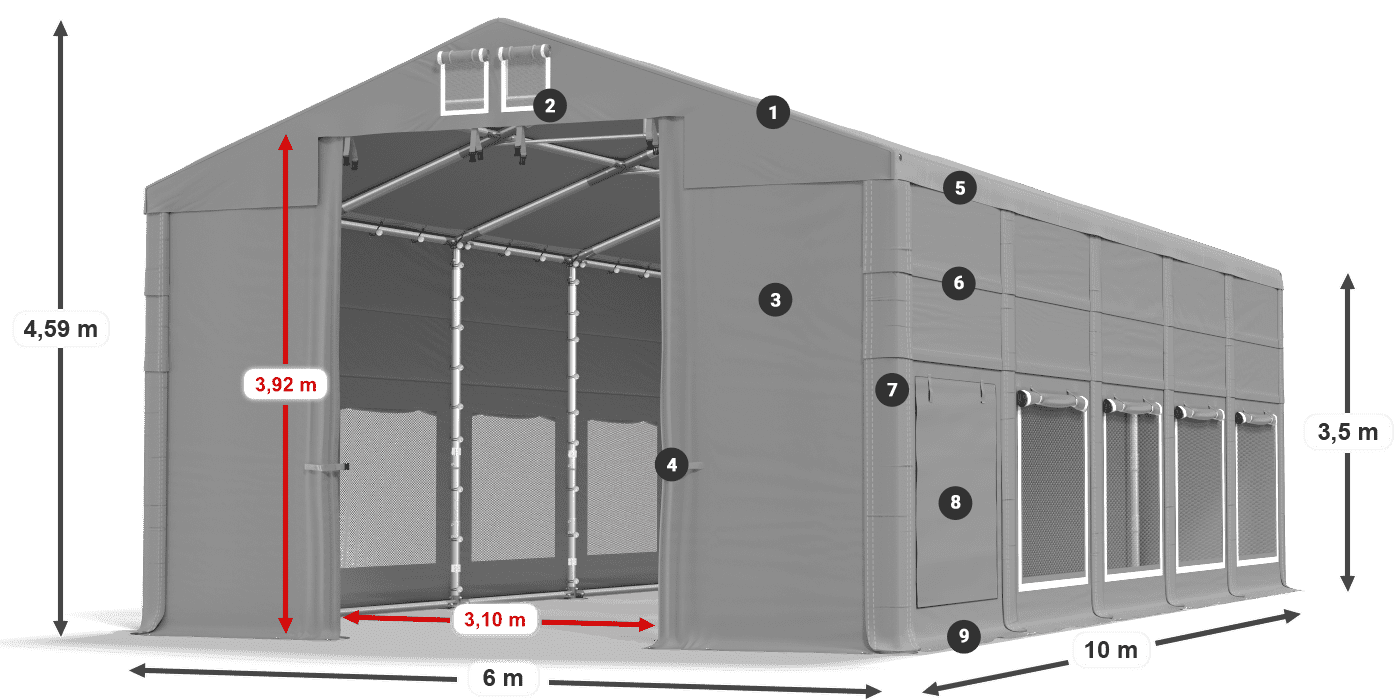 Dach: HFR 750 PVC Ściany: SD 500 PVC