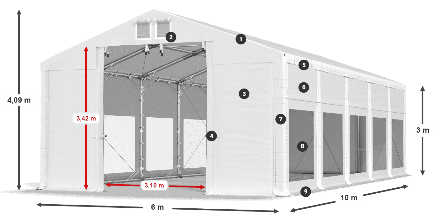 Dach: HFR 750 PVC Ściany: MS 580 PVC
