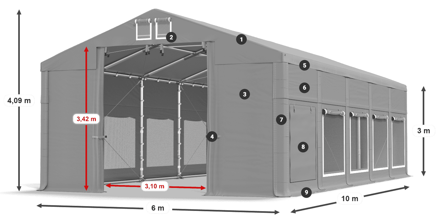 Dach: HFR 750 PVC Ściany: SD 500 PVC