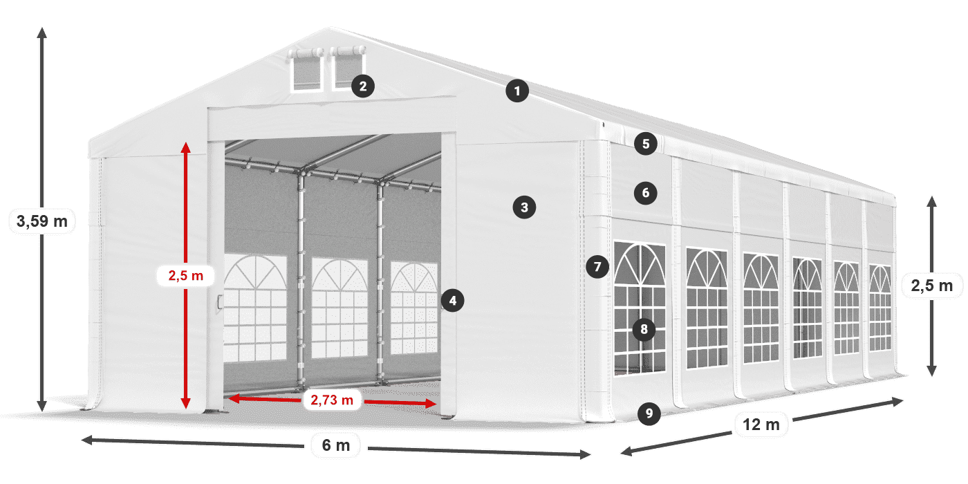 Dach: FR 620 PVC Ściany: SD 500 PVC
