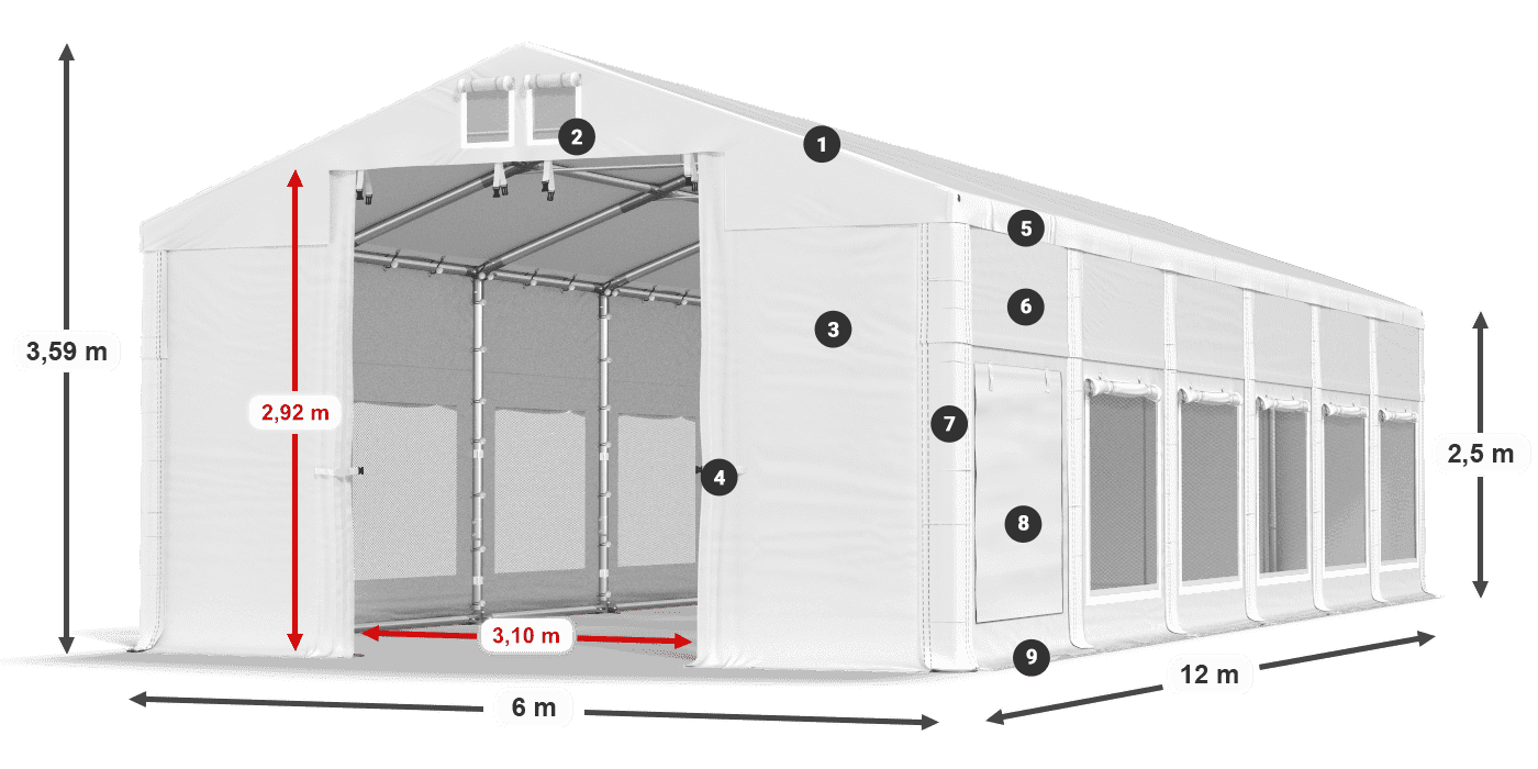 Dach: HFR 750 PVC Ściany: SD 500 PVC