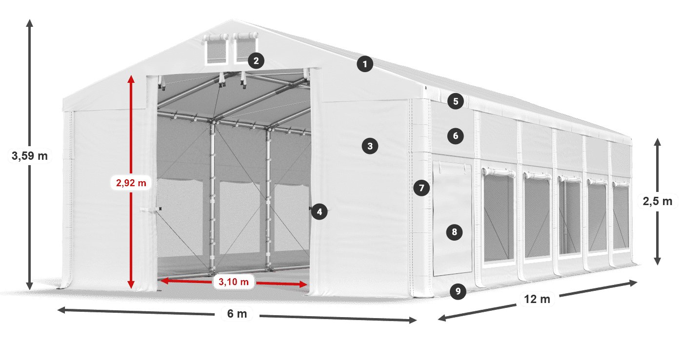 Dach: HFR 750 PVC Ściany: SD 500 PVC