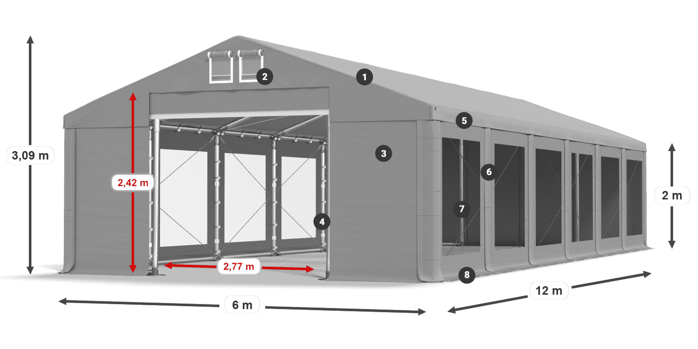 Dach: FR 620 PVC Ściany: MS 580 PVC