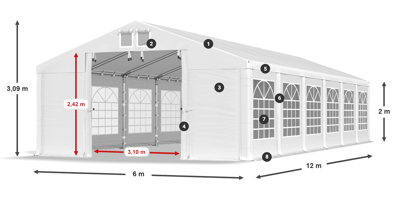 Dach: HFR 750 PVC Ściany: FR 620 PVC