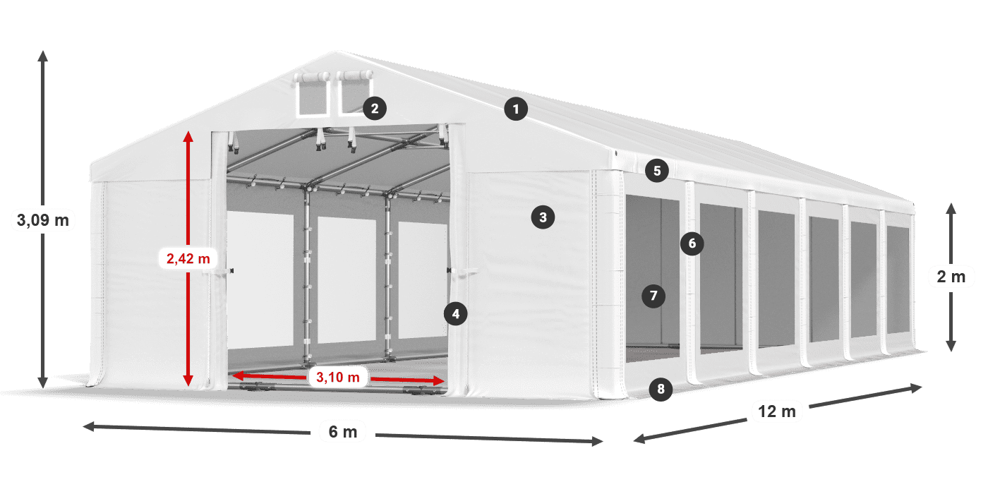 Dach: HFR 750 PVC Ściany: MS 580 PVC