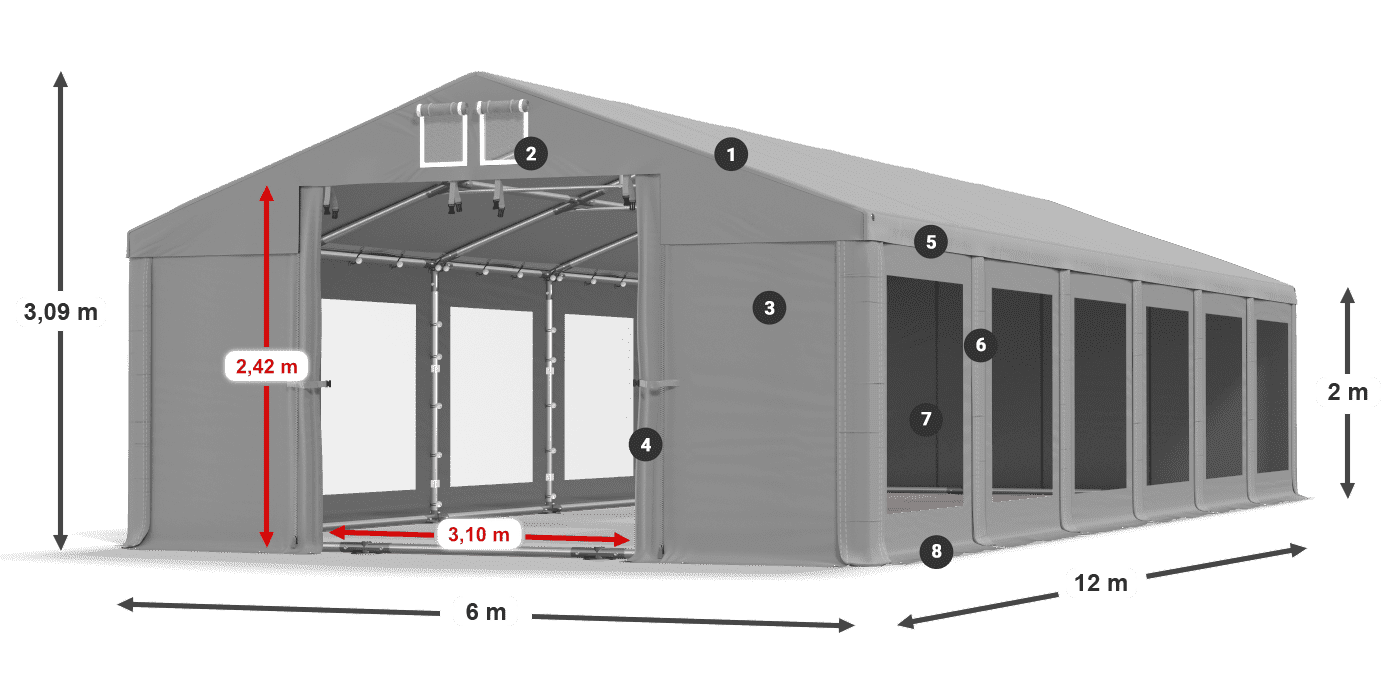 Dach: HFR 750 PVC Ściany: MS 580 PVC