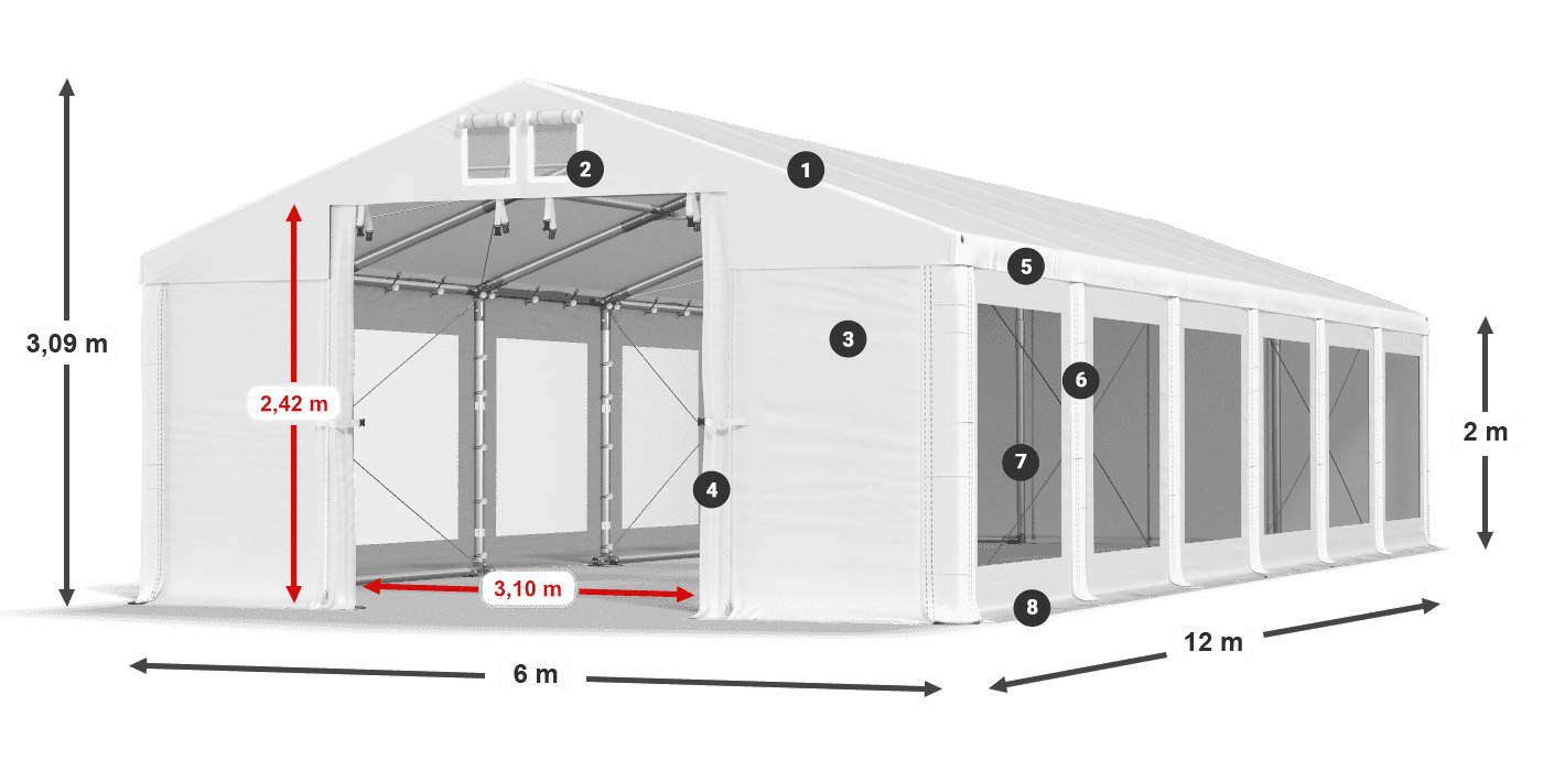 Dach: HFR 750 PVC Ściany: MS 580 PVC