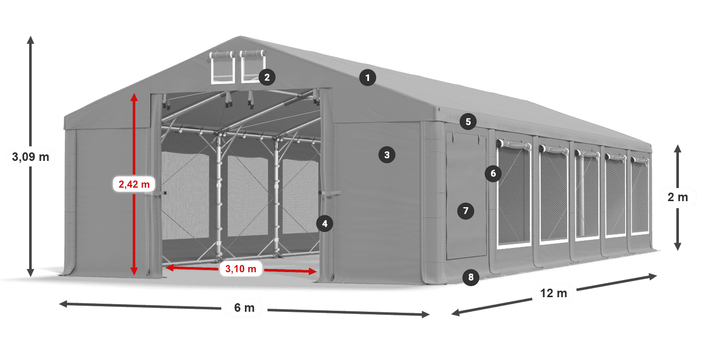 Dach: HFR 750 PVC Ściany: SD 500 PVC