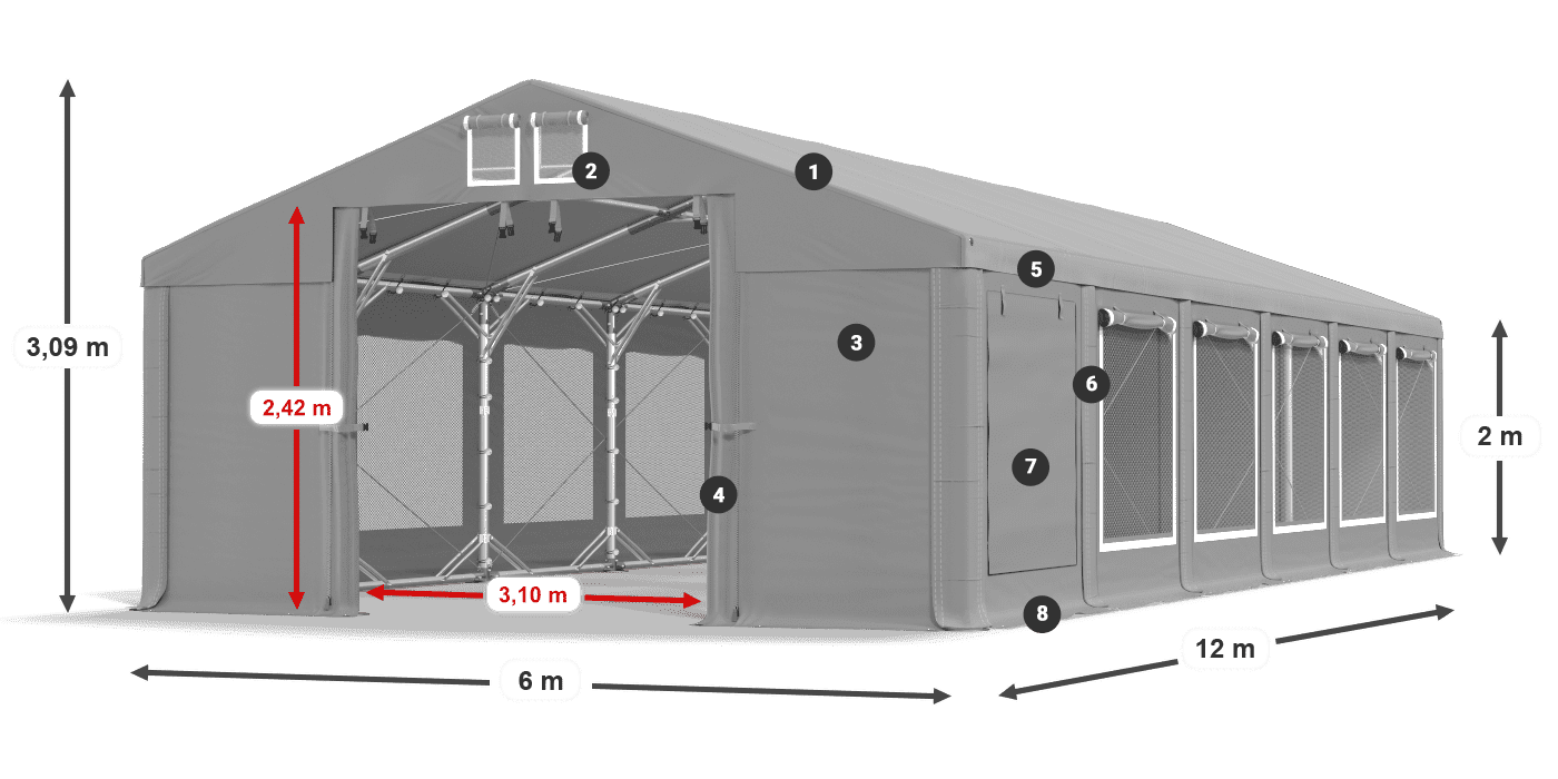 Dach: HFR 750 PVC Ściany: SD 500 PVC