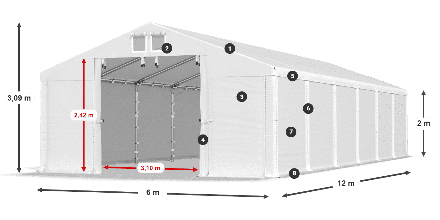 Dach: HFR 750 PVC Ściany: SD 500 PVC