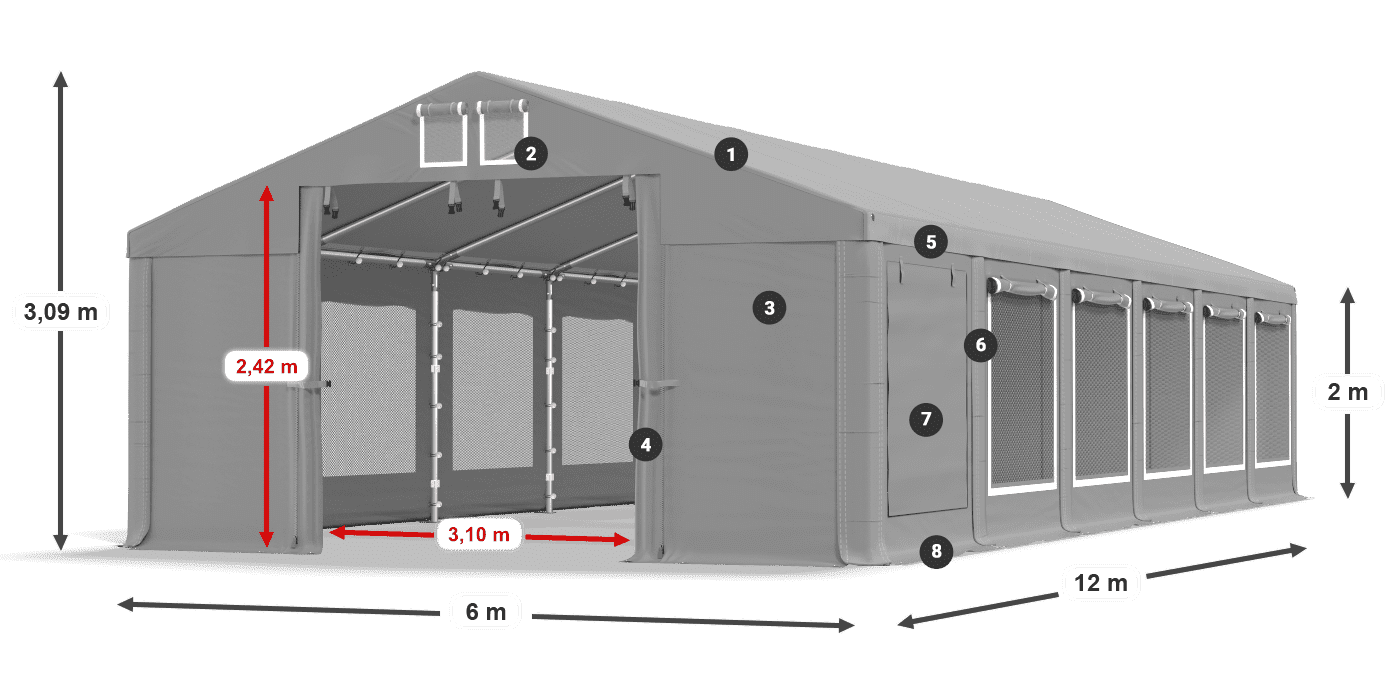 Dach: HFR 750 PVC Ściany: SD 500 PVC