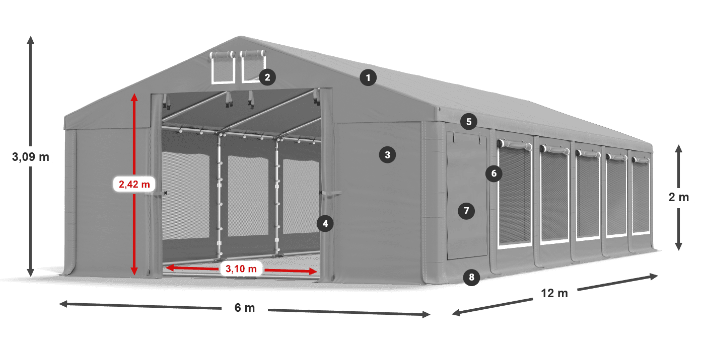 Dach: HFR 750 PVC Ściany: SD 500 PVC