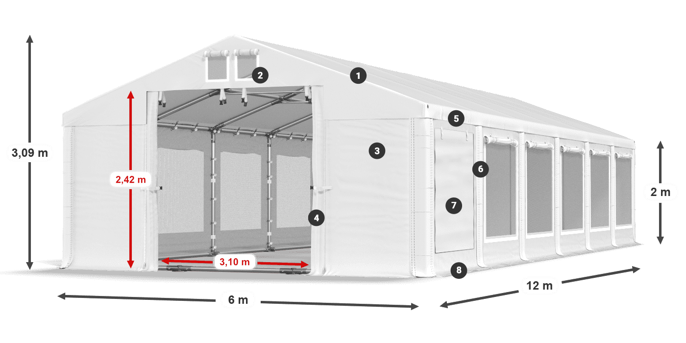 Dach: HFR 750 PVC Ściany: SD 500 PVC