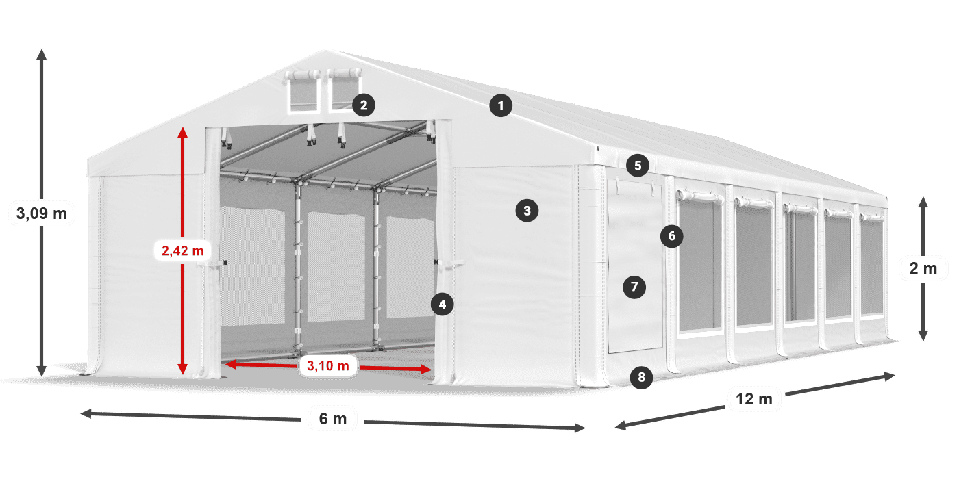 Dach: HFR 750 PVC Ściany: SD 500 PVC