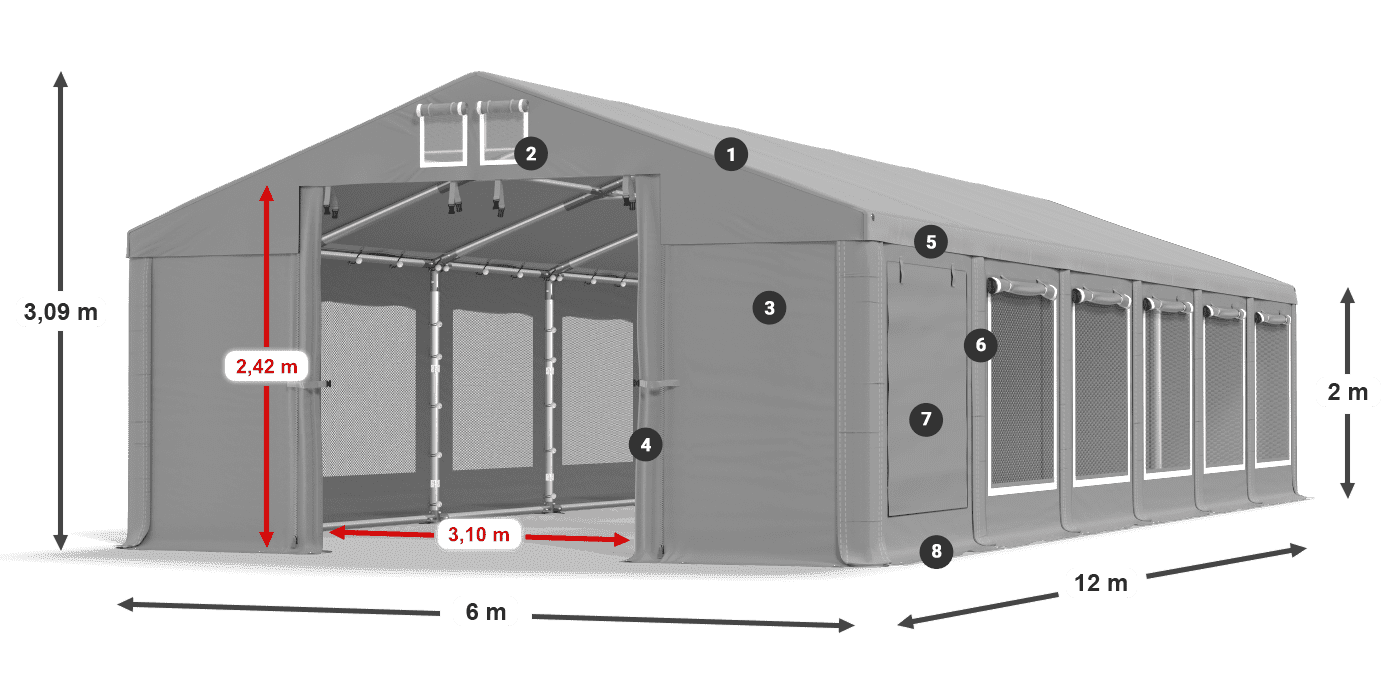 Dach: HFR 750 PVC Ściany: SD 500 PVC
