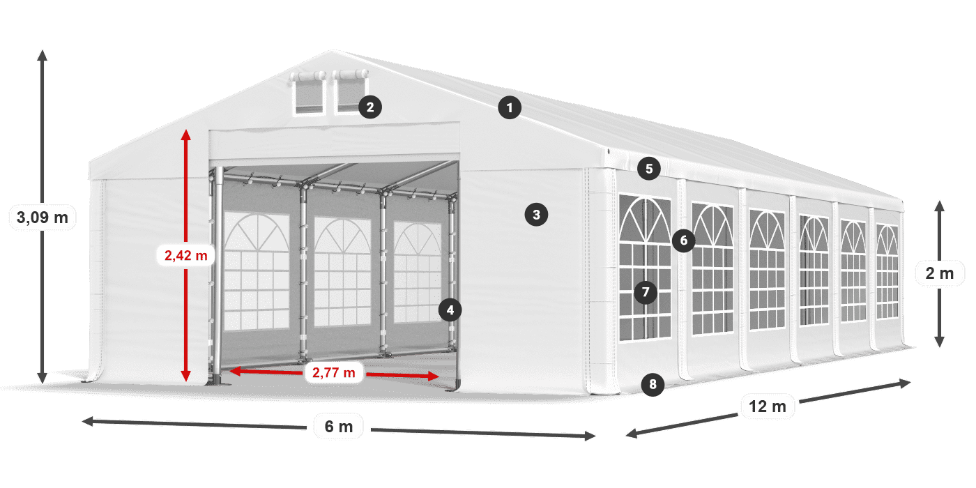 Dach: MS 580 PVC Ściany: FR 620 PVC