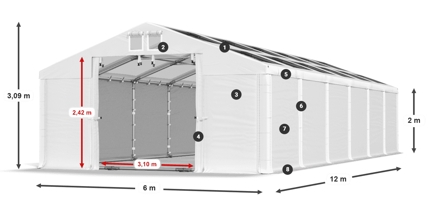 Dach: MS 580 PVC Ściany: HFR 750 PVC