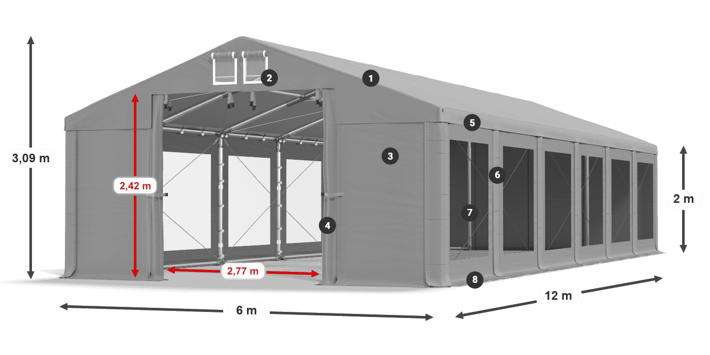 Dach: MS 580 PVC Ściany: MS 580 PVC