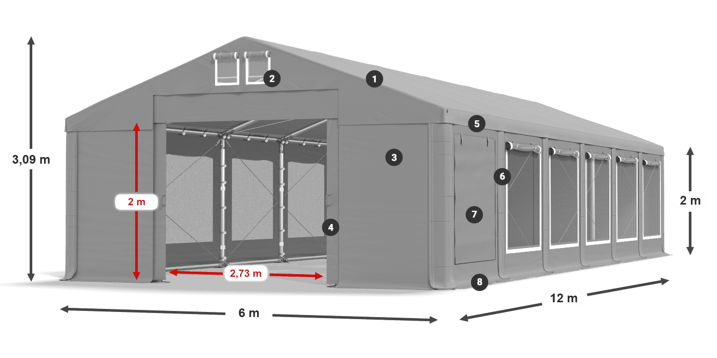 Dach: MS 580 PVC Ściany: SD 500 PVC