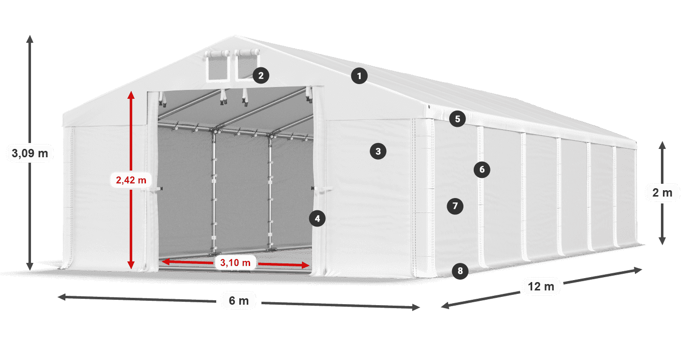 Dach: SD 560 PVC Ściany: HFR 750 PVC