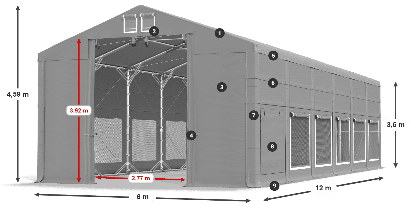 Dach: MS 580 PVC Ściany: SD 500 PVC