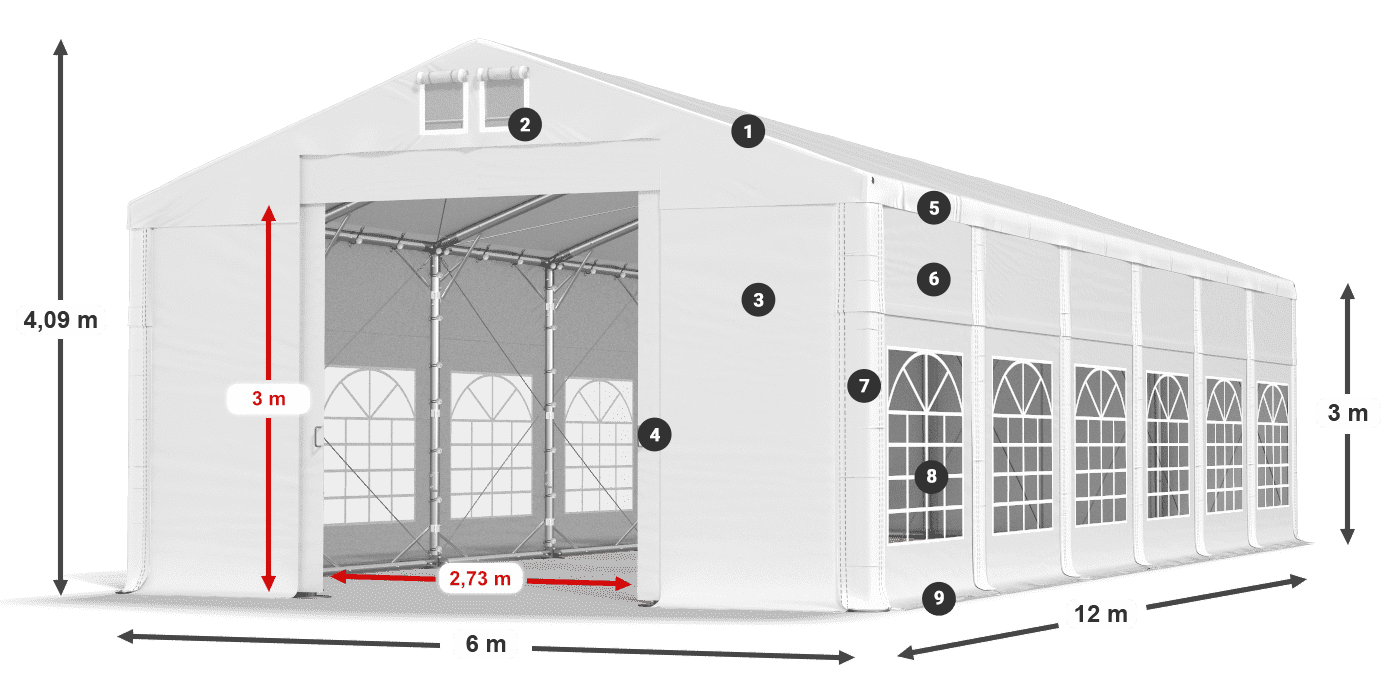 Dach: FR 620 PVC Ściany: SD 500 PVC