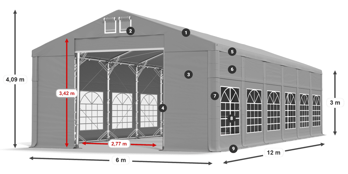 Dach: FR 620 PVC Ściany: SD 500 PVC