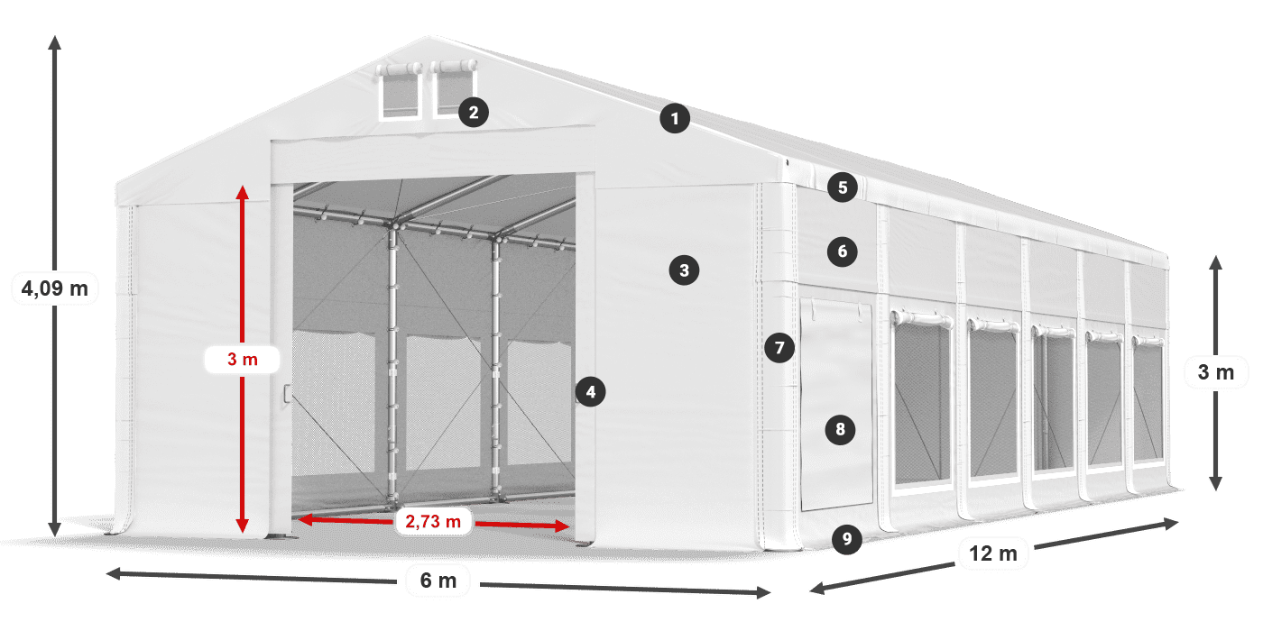 Dach: FR 620 PVC Ściany: SD 500 PVC