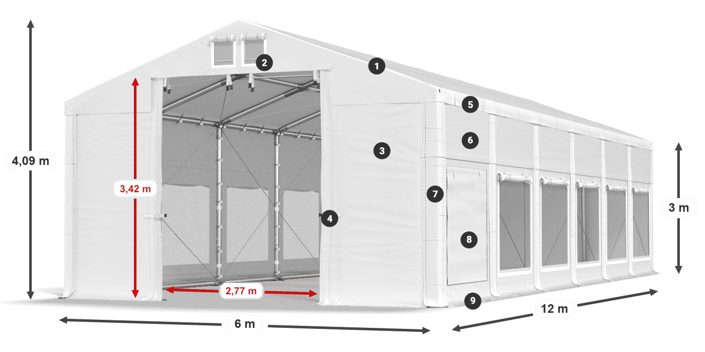 Dach: FR 620 PVC Ściany: SD 500 PVC