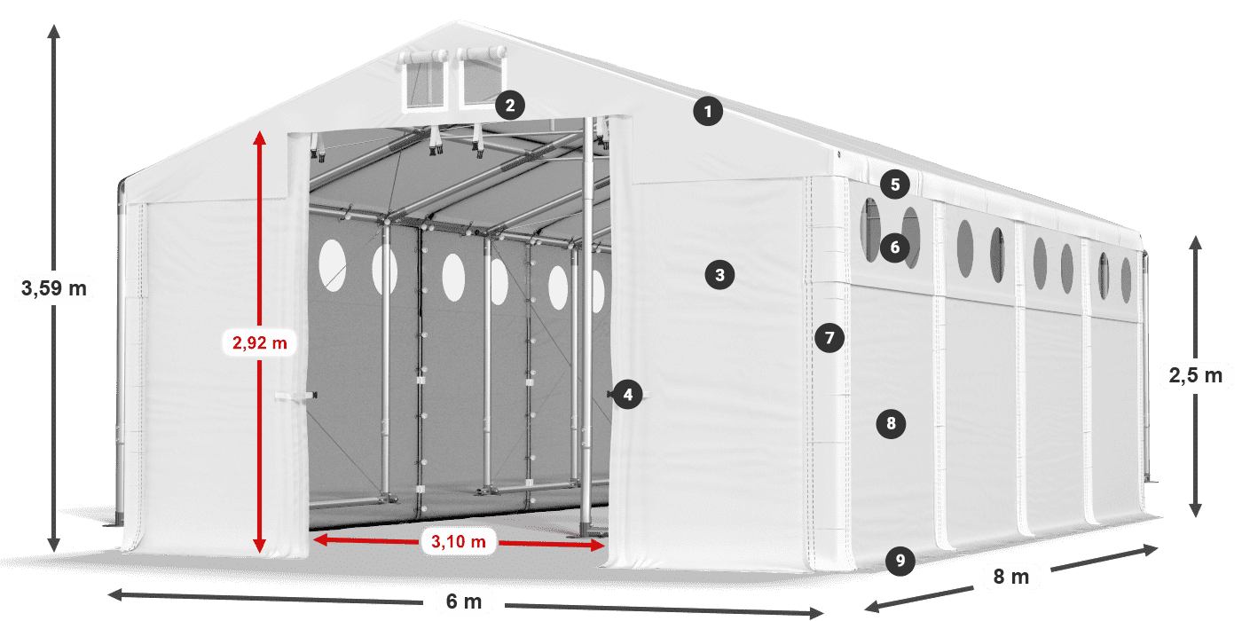 Dach: SD 560 PVC Ściany: HFR 750 PVC