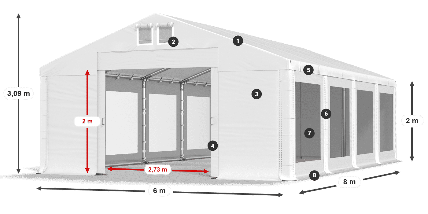 Dach: FR 620 PVC Ściany: MS 580 PVC