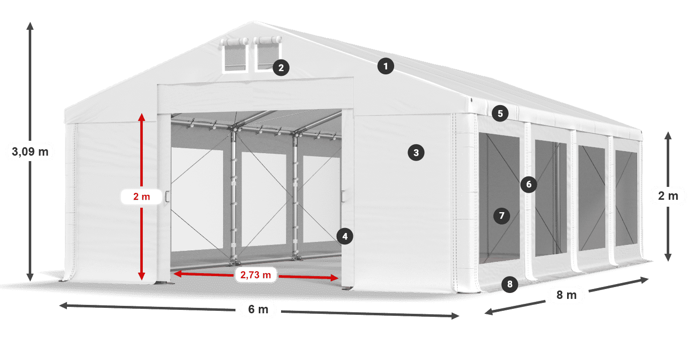 Dach: FR 620 PVC Ściany: MS 580 PVC