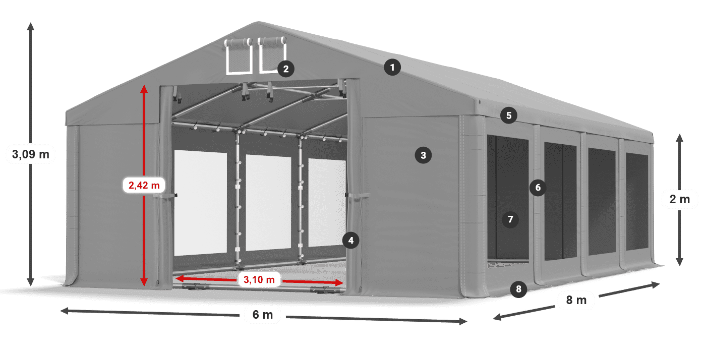 Dach: HFR 750 PVC Ściany: MS 580 PVC