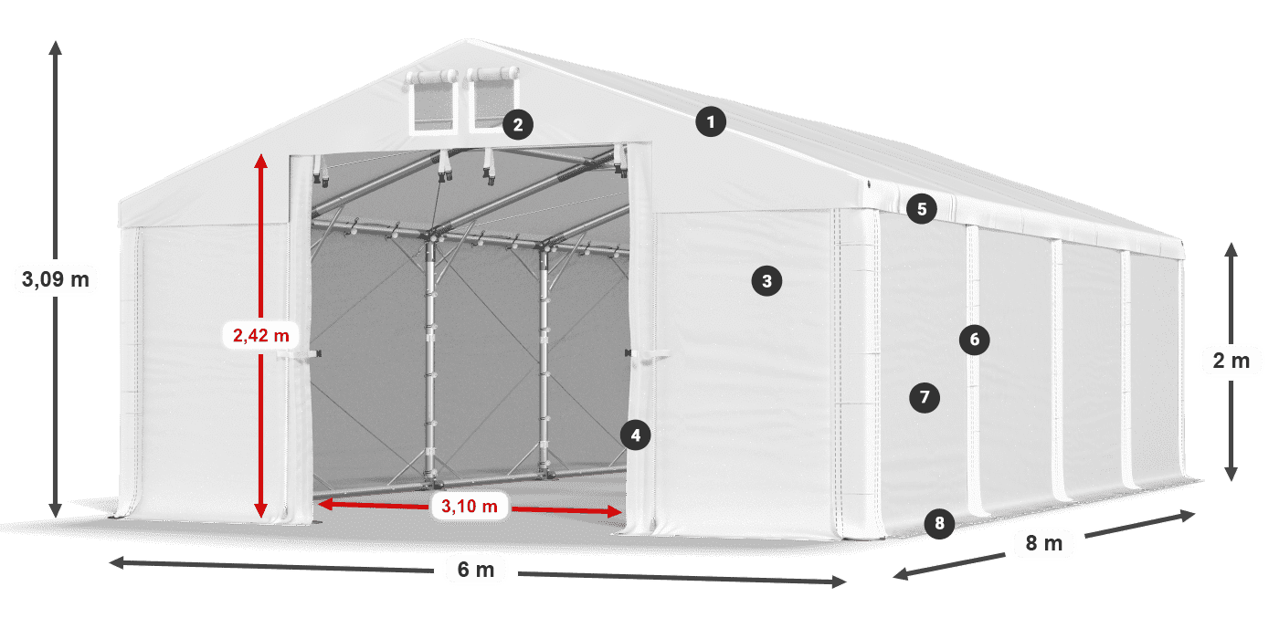 Dach: HFR 750 PVC Ściany: SD 500 PVC