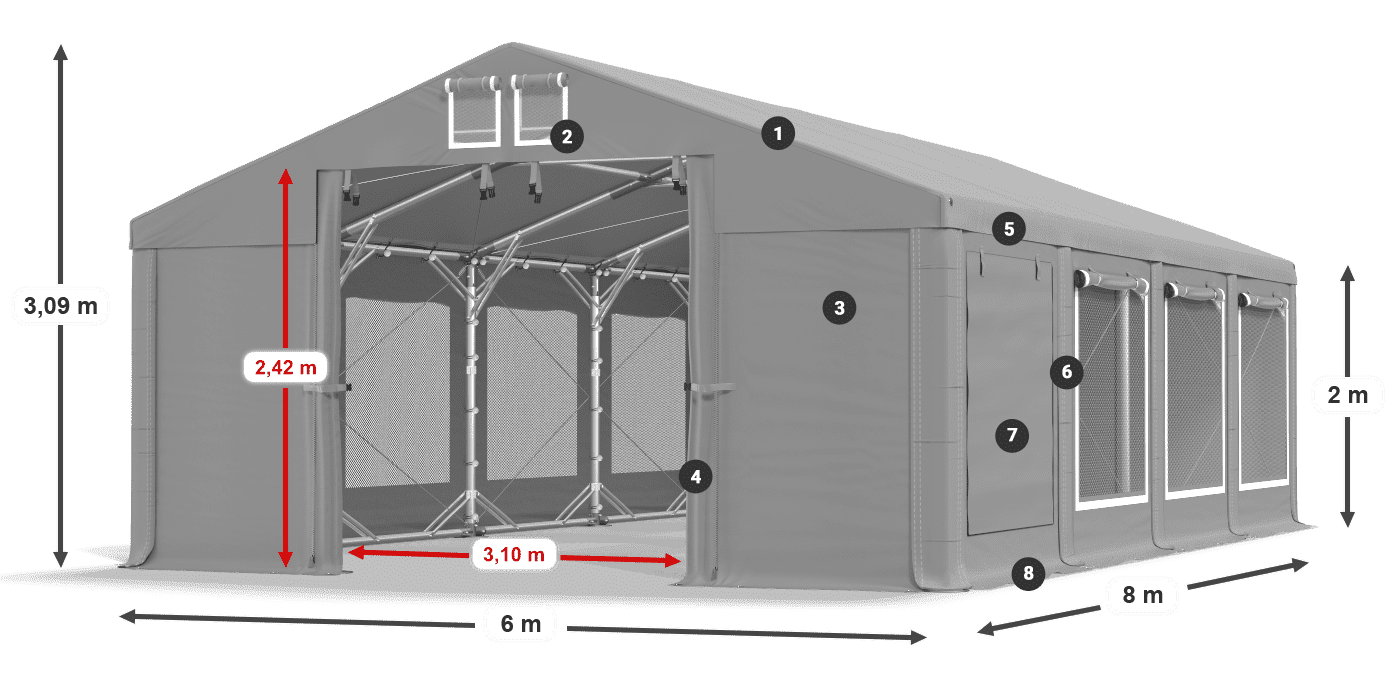 Dach: HFR 750 PVC Ściany: SD 500 PVC
