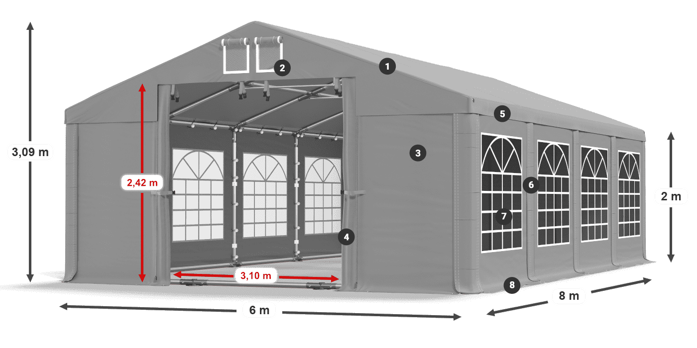 Dach: HFR 750 PVC Ściany: SD 500 PVC